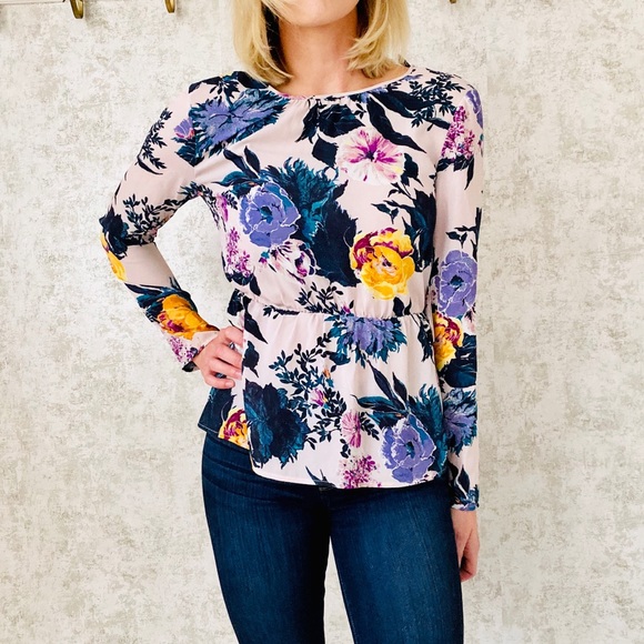 Halogen Tops - Halogen Floral Chiffon Blouse